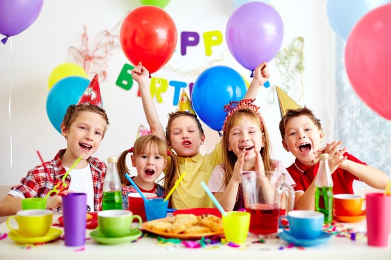 16333917 - group of adorable kids having fun at birthday party